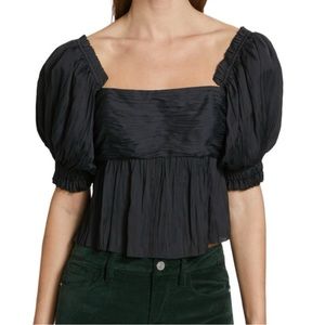 FRAME puff sleeve square neck top